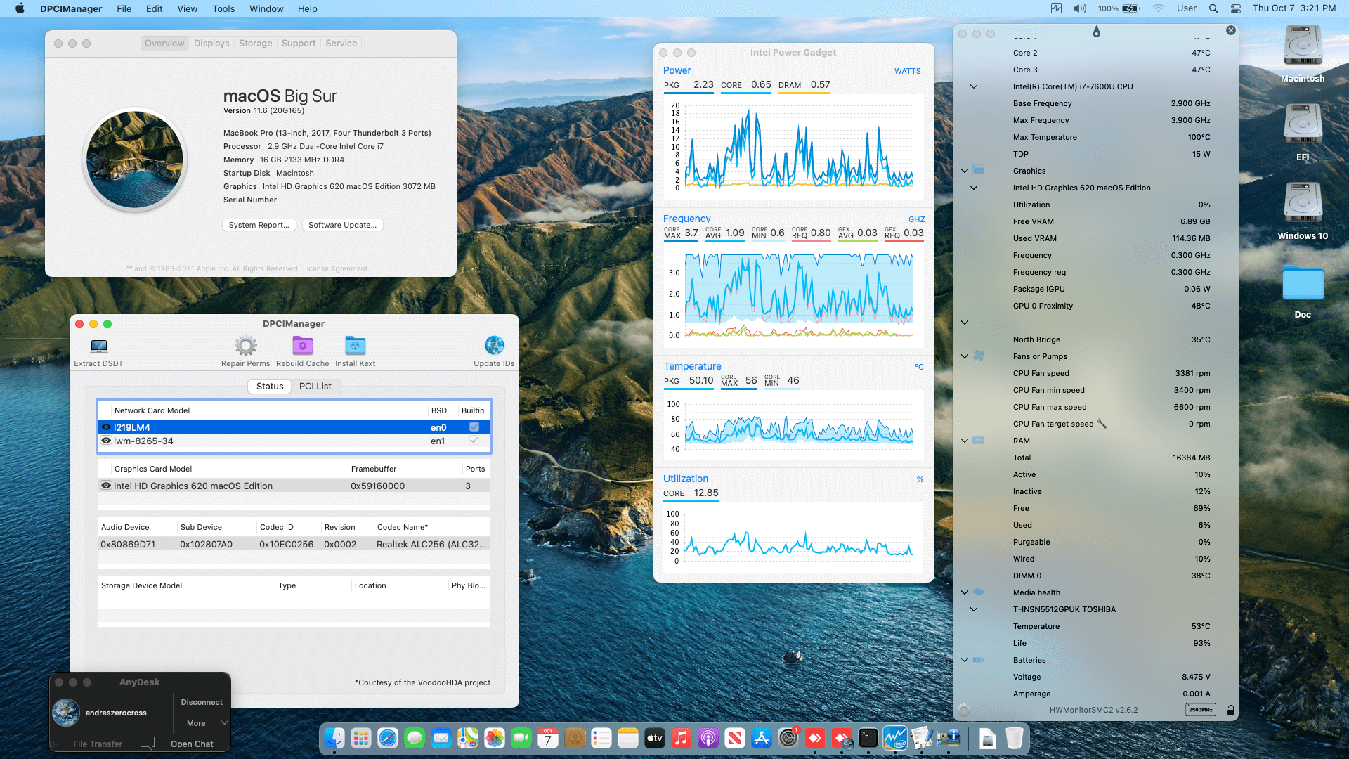 Success Hackintosh macOS Big Sur 11.6 Build 20G165 in Dell Latitude E7480